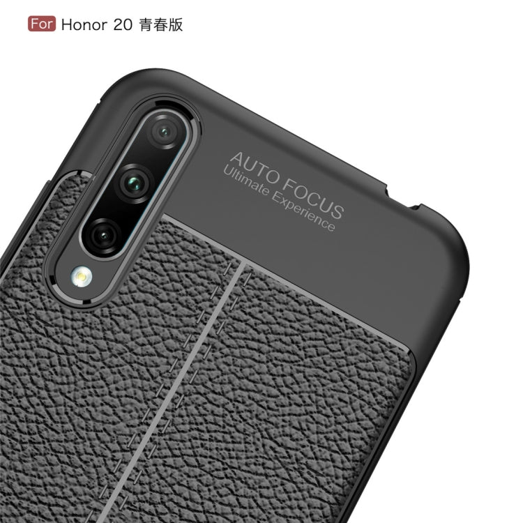 For Huawei Honor 20 Lite Litchi Texture TPU Shockproof Case(Black)