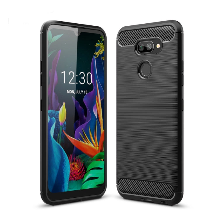 For LG K40S Brushed Texture Carbon Fiber TPU Case
