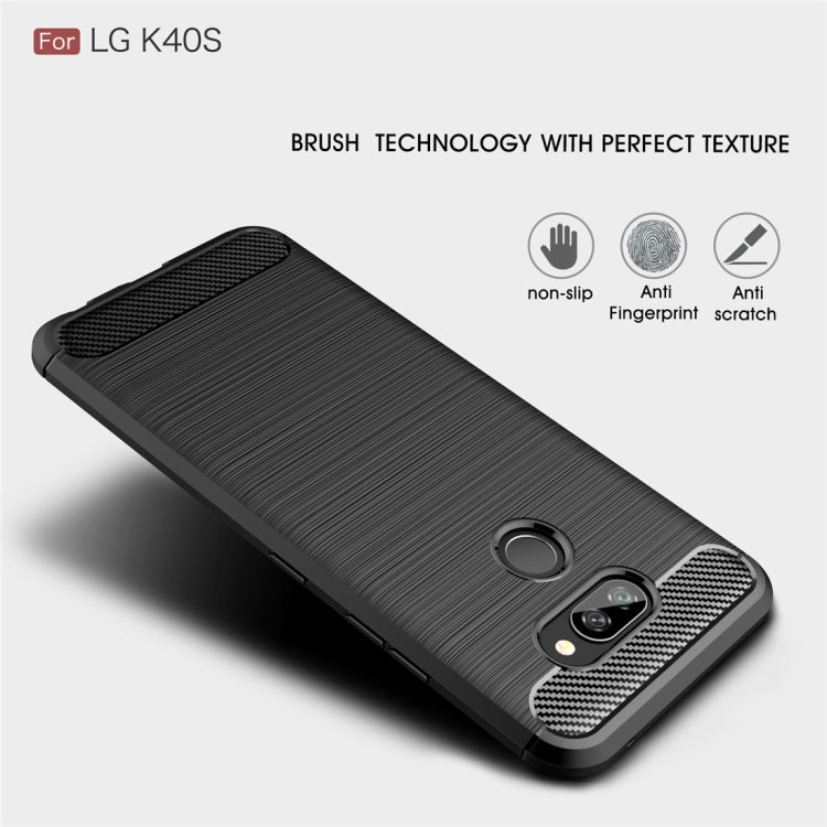 For LG K40S Brushed Texture Carbon Fiber TPU Case