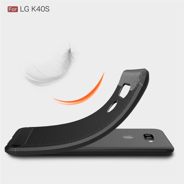 For LG K40S Brushed Texture Carbon Fiber TPU Case