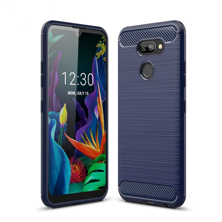 For LG K40S Brushed Texture Carbon Fiber TPU Case