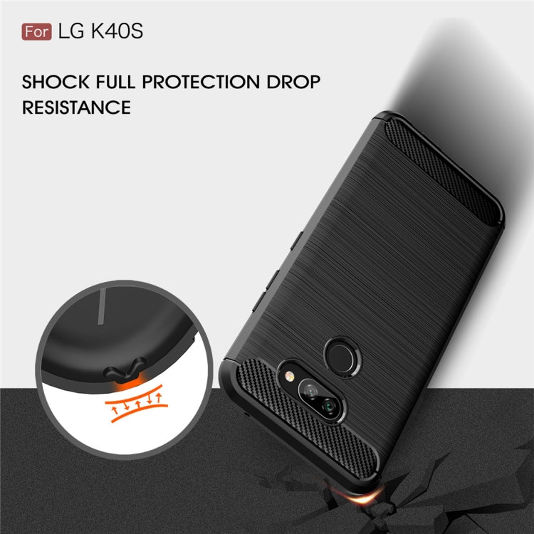 For LG K40S Brushed Texture Carbon Fiber TPU Case