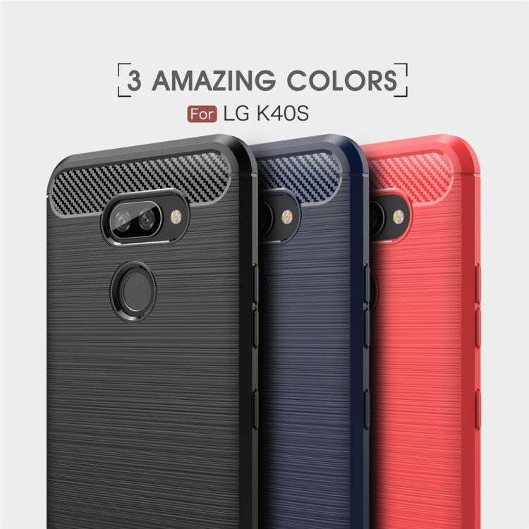 For LG K40S Brushed Texture Carbon Fiber TPU Case