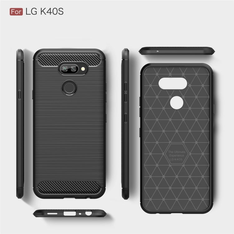 For LG K40S Brushed Texture Carbon Fiber TPU Case