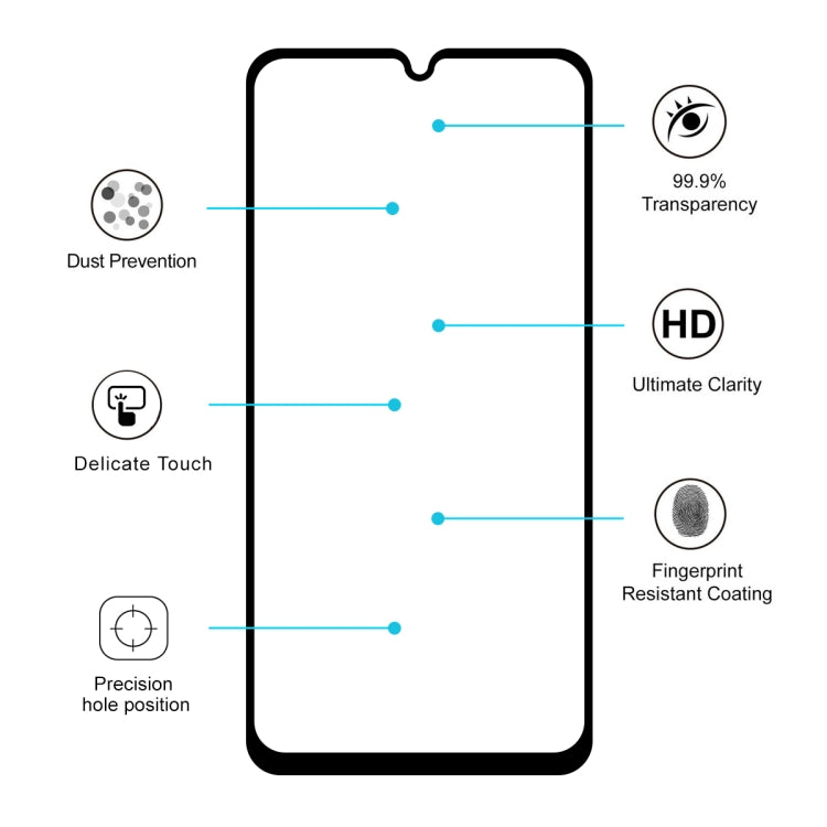 For Moto G8 Plus ENKAY Hat-prince Full Glue 0.26mm 9H 2.5D Tempered Glass Full Coverage Film