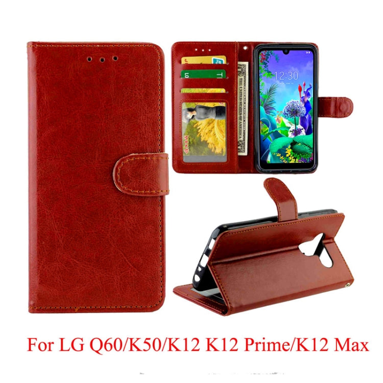 For LG Q60 / K50 Crazy Horse Texture Horizontal Flip Leather Case with Holder & Card Slots & Wallet & Photo Frame