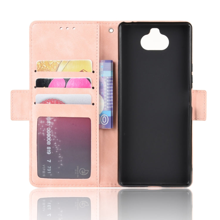 For Sony Xperia 8 Wallet Style Skin Feel Calf Pattern Leather Case with Separate Card Slot