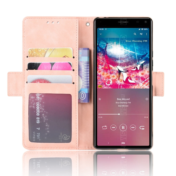 For Sony Xperia 8 Wallet Style Skin Feel Calf Pattern Leather Case with Separate Card Slot