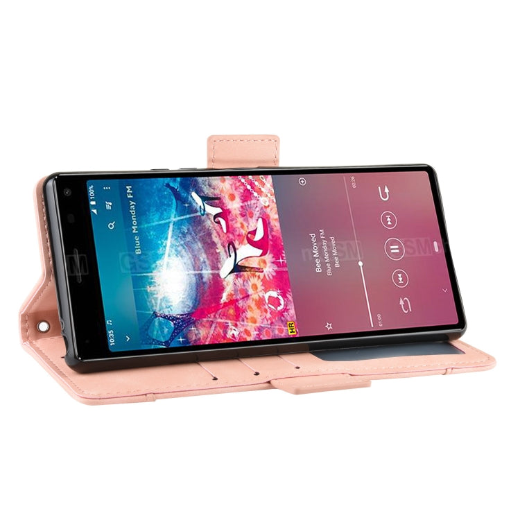 For Sony Xperia 8 Wallet Style Skin Feel Calf Pattern Leather Case with Separate Card Slot