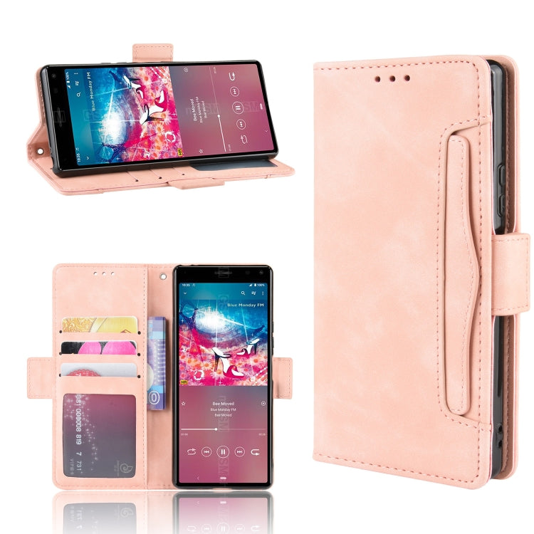 For Sony Xperia 8 Wallet Style Skin Feel Calf Pattern Leather Case with Separate Card Slot