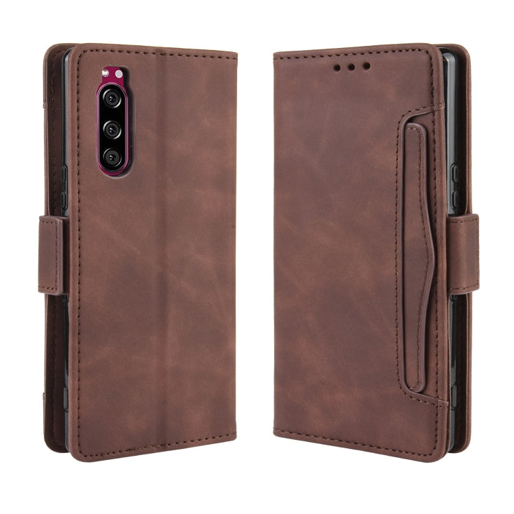 For Sony Xperia 5 Wallet Style Skin Feel Calf Pattern Leather Case with Separate Card Slot