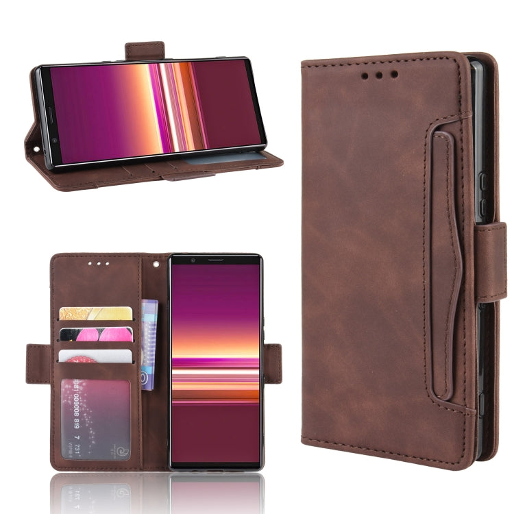 For Sony Xperia 5 Wallet Style Skin Feel Calf Pattern Leather Case with Separate Card Slot