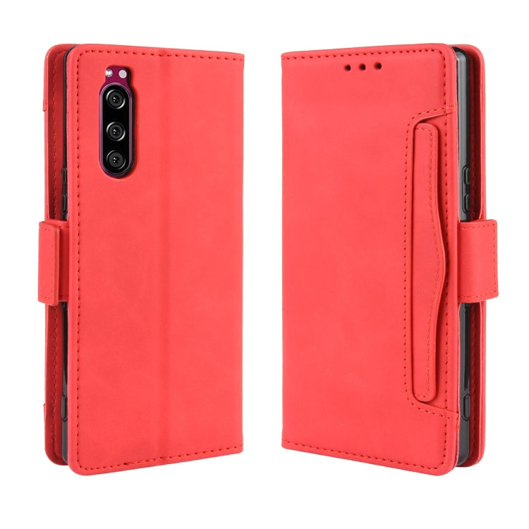 For Sony Xperia 5 Wallet Style Skin Feel Calf Pattern Leather Case with Separate Card Slot
