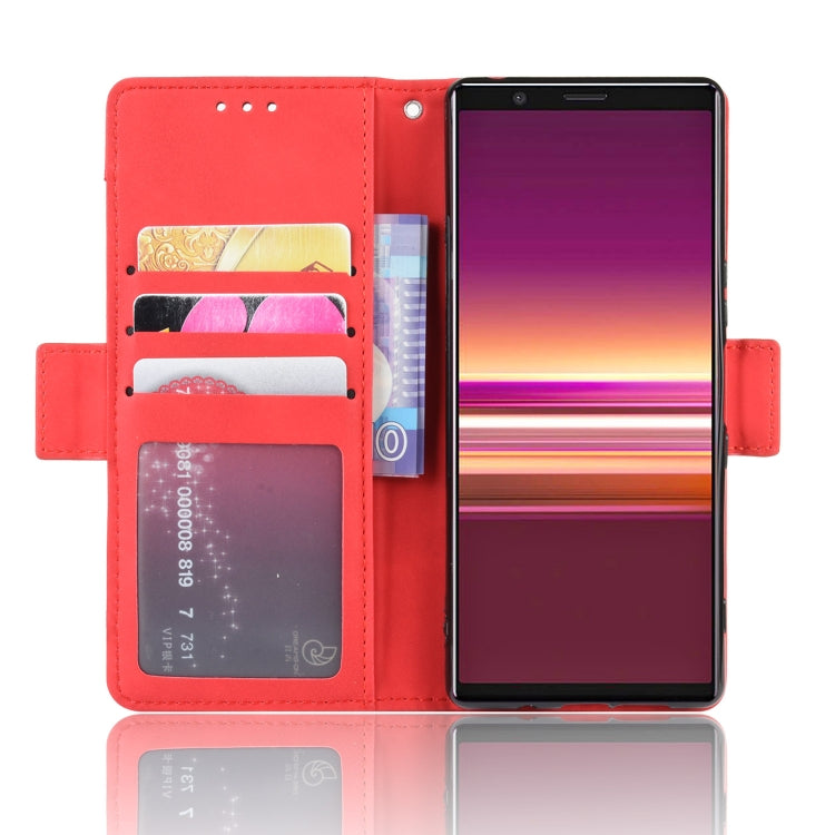 For Sony Xperia 5 Wallet Style Skin Feel Calf Pattern Leather Case with Separate Card Slot