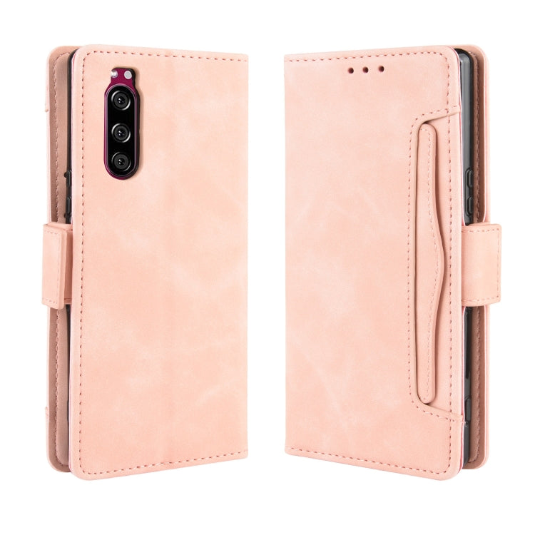 For Sony Xperia 5 Wallet Style Skin Feel Calf Pattern Leather Case with Separate Card Slot