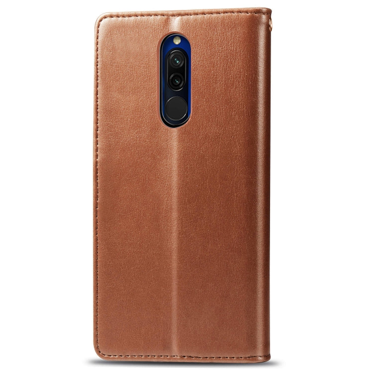 For Xiaomi Redmi 8 Retro Solid Color Leather Buckle Phone Case with Lanyard & Photo Frame & Card Slot & Wallet & Stand Function