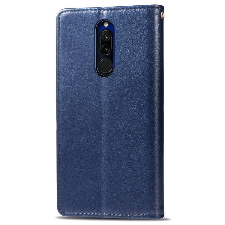 For Xiaomi Redmi 8 Retro Solid Color Leather Buckle Phone Case with Lanyard & Photo Frame & Card Slot & Wallet & Stand Function