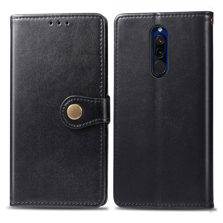 For Xiaomi Redmi 8 Retro Solid Color Leather Buckle Phone Case with Lanyard & Photo Frame & Card Slot & Wallet & Stand Function