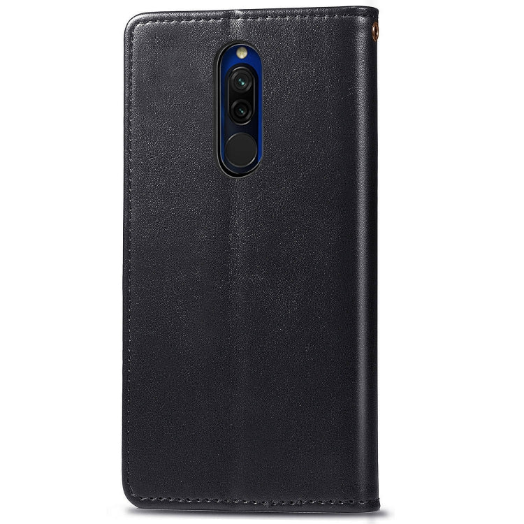 For Xiaomi Redmi 8 Retro Solid Color Leather Buckle Phone Case with Lanyard & Photo Frame & Card Slot & Wallet & Stand Function