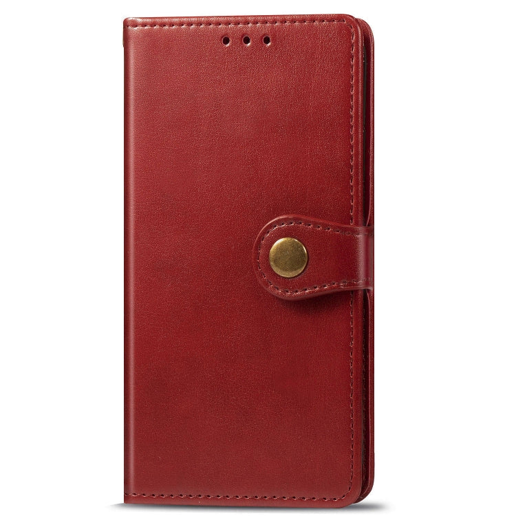 For Xiaomi Redmi 8 Retro Solid Color Leather Buckle Phone Case with Lanyard & Photo Frame & Card Slot & Wallet & Stand Function