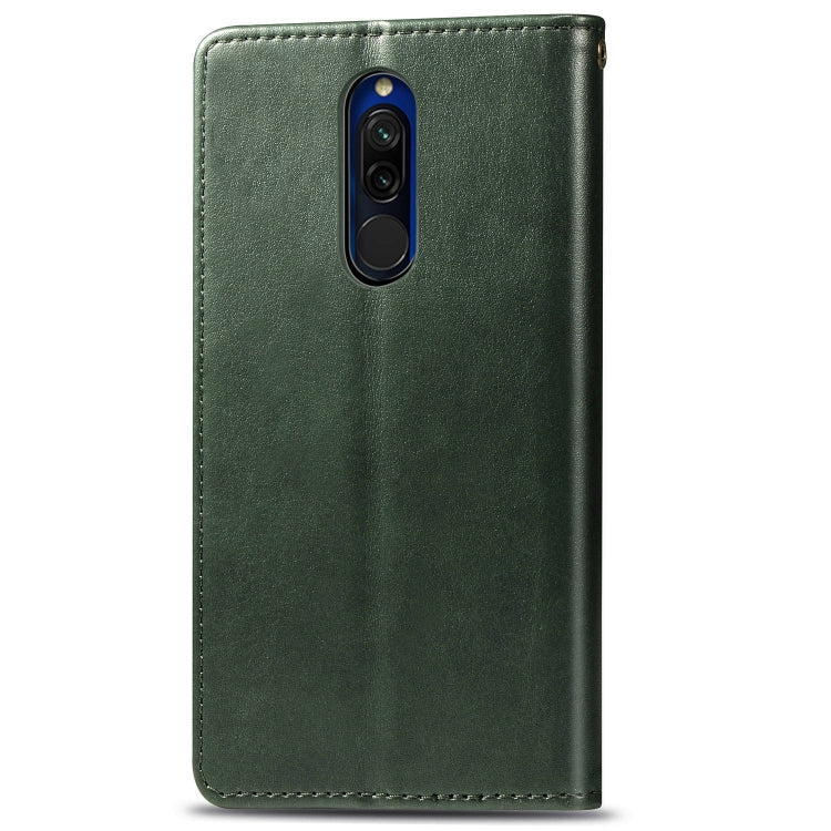 For Xiaomi Redmi 8 Retro Solid Color Leather Buckle Phone Case with Lanyard & Photo Frame & Card Slot & Wallet & Stand Function