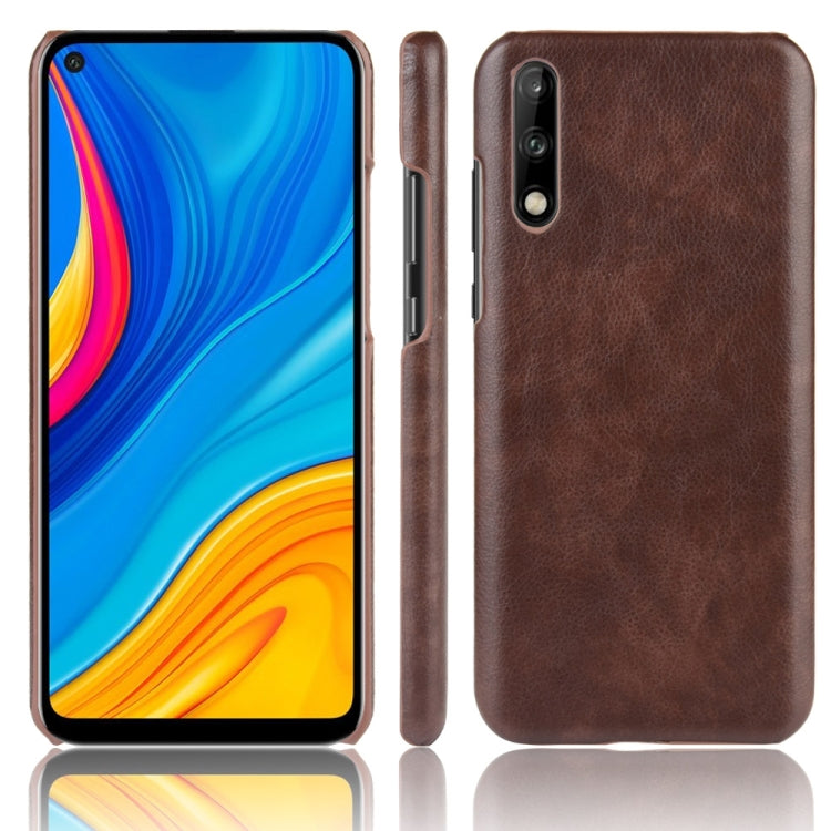 For Huawei Enjoy 10s Shockproof Litchi Texture PC + PU Case