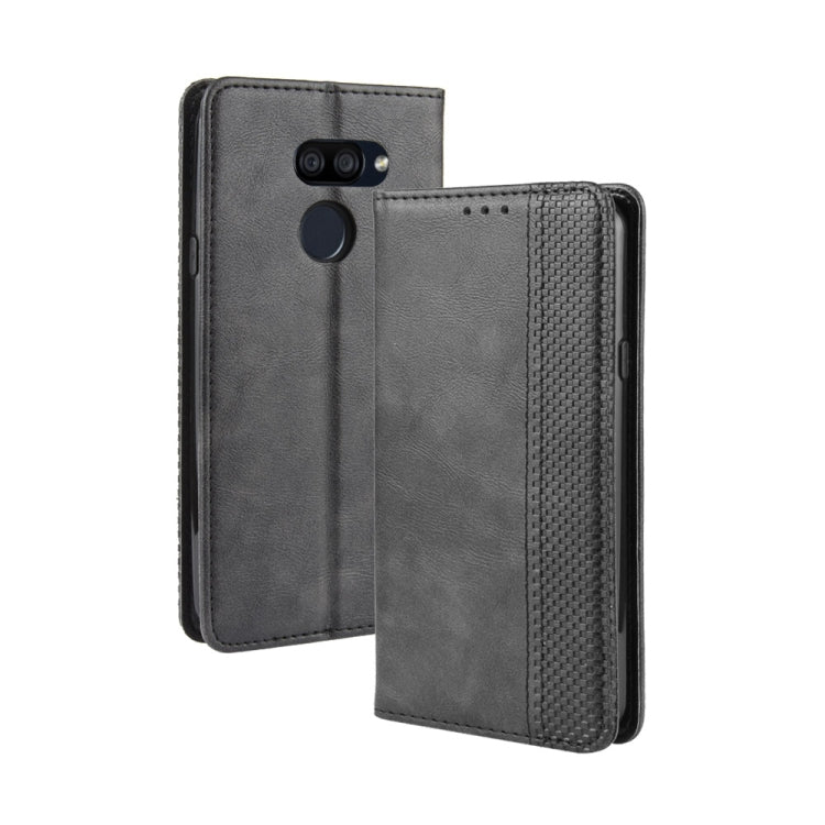 For LG K40S Magnetic Buckle Retro Crazy Horse Texture Horizontal Flip Leather Case with Holder & Card Slots & Photo Frame