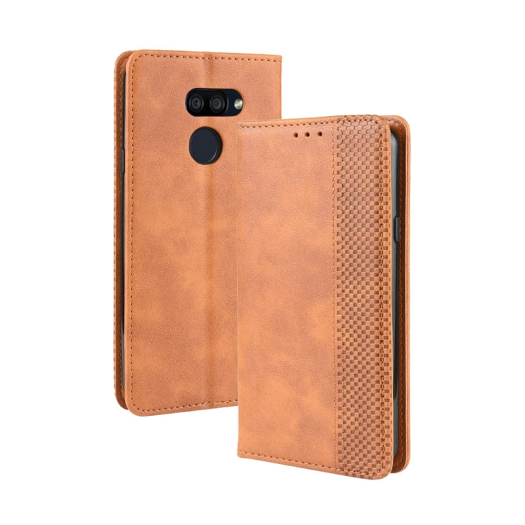 For LG K40S Magnetic Buckle Retro Crazy Horse Texture Horizontal Flip Leather Case with Holder & Card Slots & Photo Frame