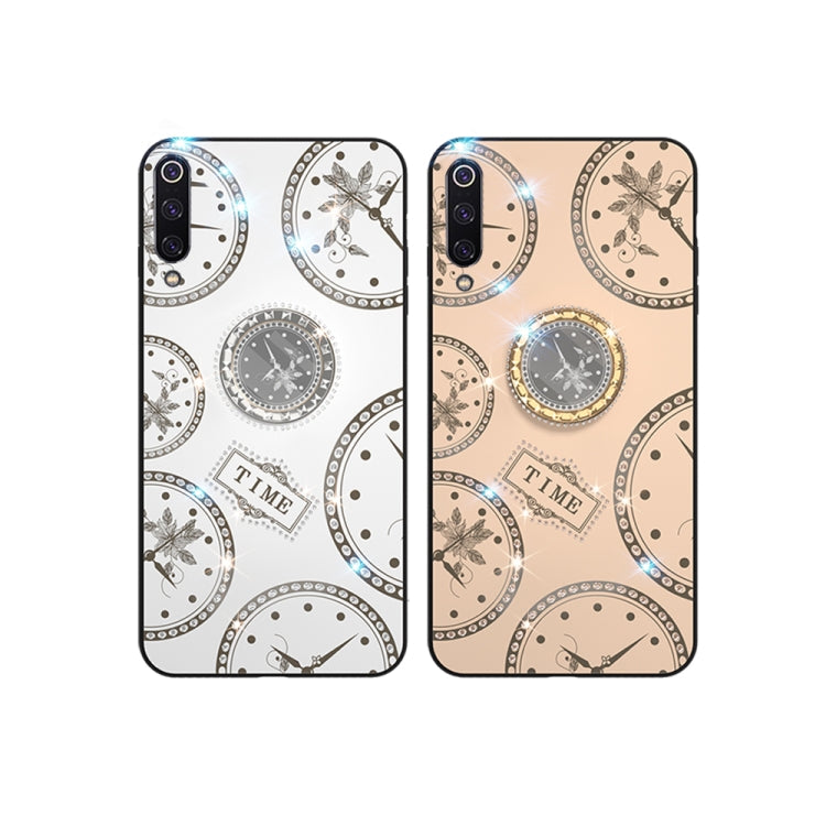 For Xiaomi CC9E/A3 Fashion Clock Pattern Rhinestone Mobile Phone Shell with Bracket / Hand Rope / Lanyard