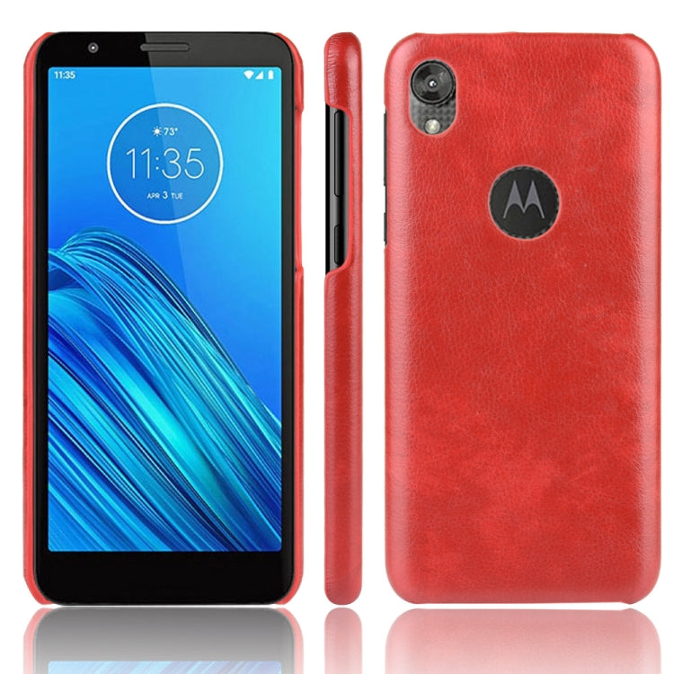 For Motorola Moto E6 Shockproof Litchi Texture PC + PU Case