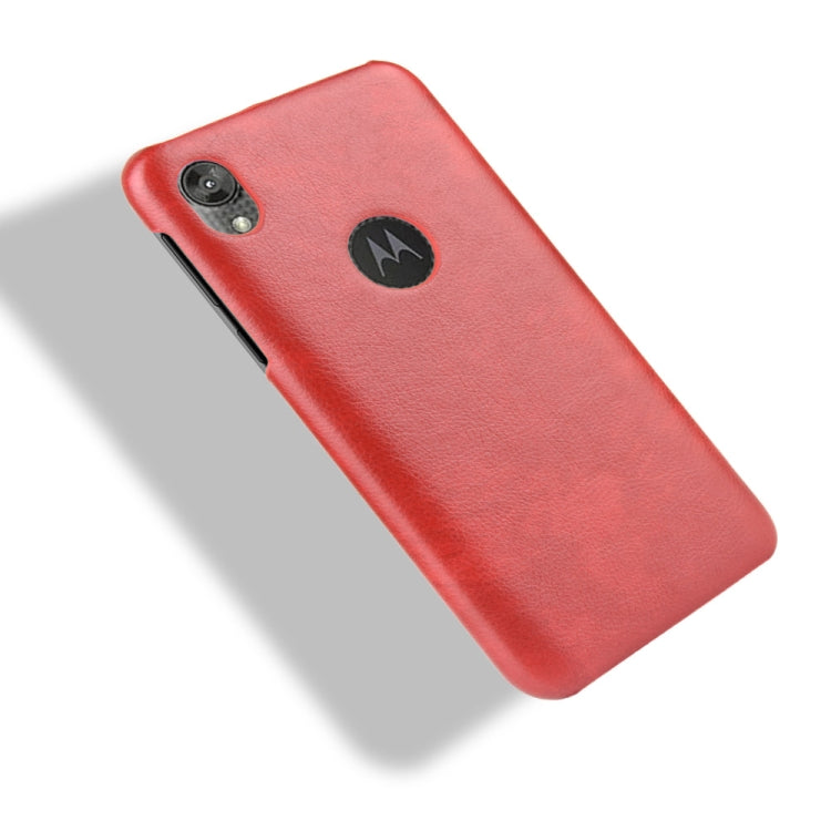 For Motorola Moto E6 Shockproof Litchi Texture PC + PU Case