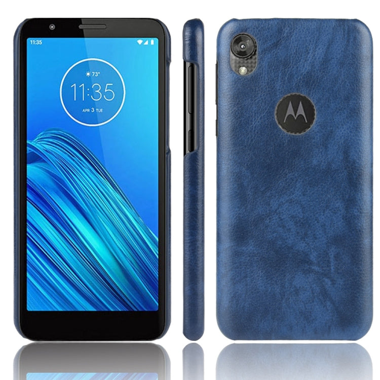 For Motorola Moto E6 Shockproof Litchi Texture PC + PU Case