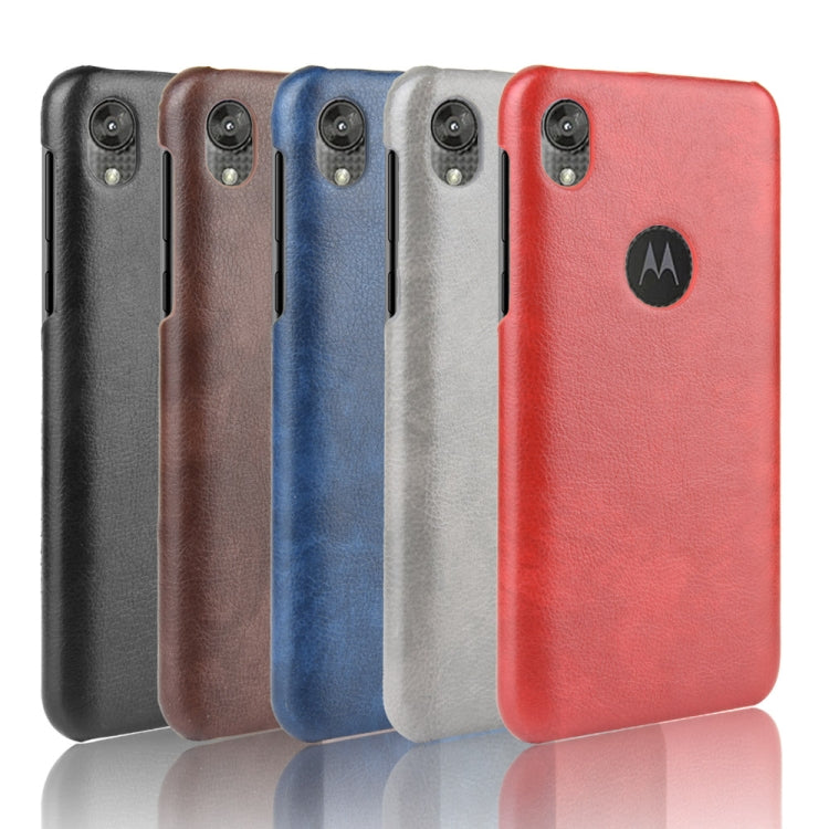 For Motorola Moto E6 Shockproof Litchi Texture PC + PU Case
