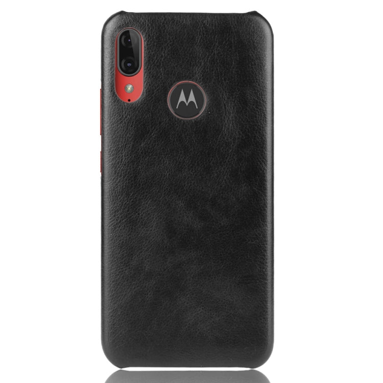 For Motorola Moto E6 Plus Shockproof Litchi Texture PC + PU Case