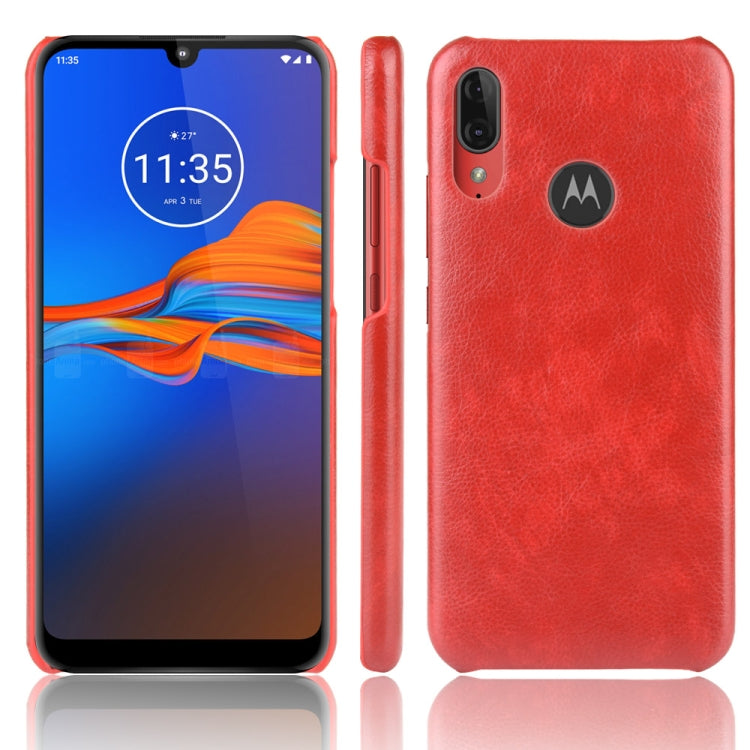 For Motorola Moto E6 Plus Shockproof Litchi Texture PC + PU Case
