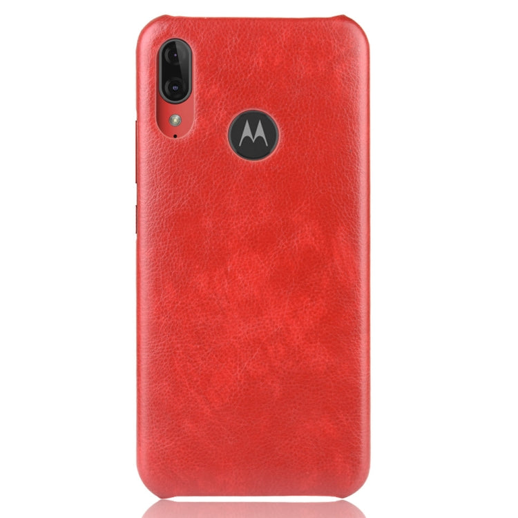 For Motorola Moto E6 Plus Shockproof Litchi Texture PC + PU Case