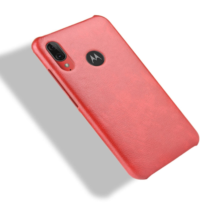 For Motorola Moto E6 Plus Shockproof Litchi Texture PC + PU Case