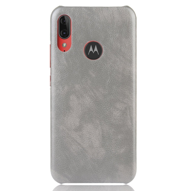 For Motorola Moto E6 Plus Shockproof Litchi Texture PC + PU Case