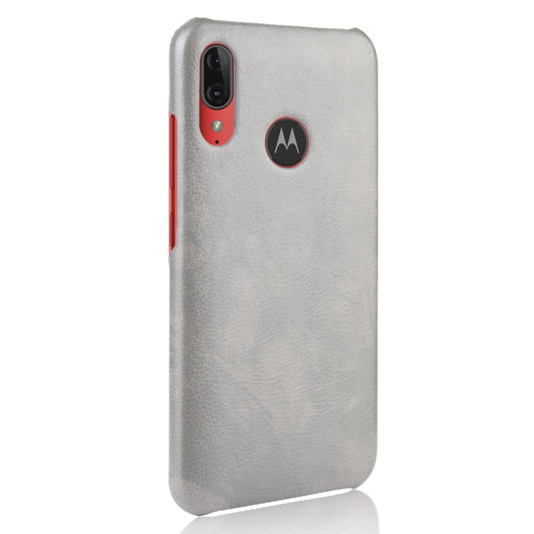 For Motorola Moto E6 Plus Shockproof Litchi Texture PC + PU Case