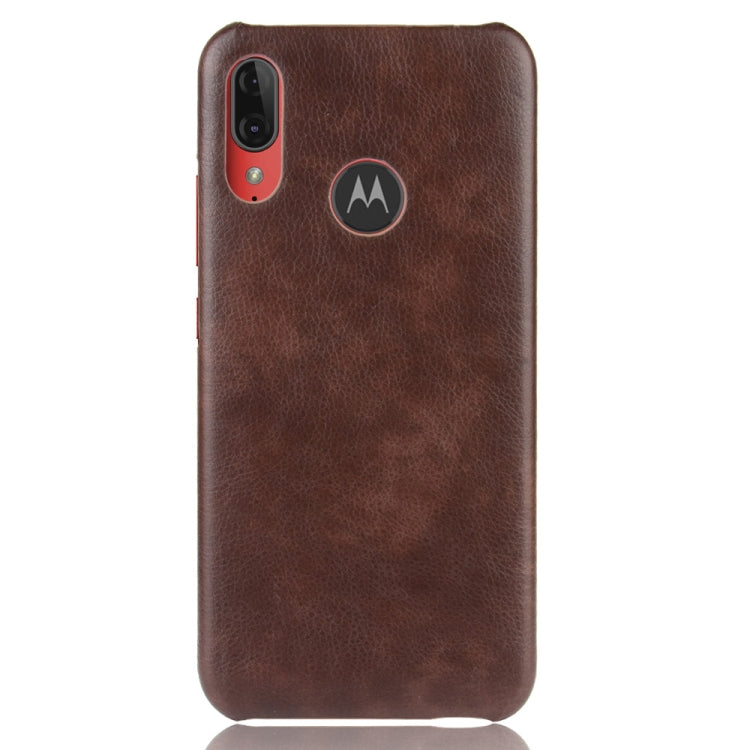 For Motorola Moto E6 Plus Shockproof Litchi Texture PC + PU Case