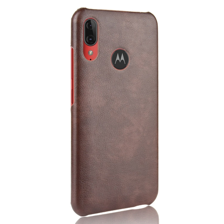 For Motorola Moto E6 Plus Shockproof Litchi Texture PC + PU Case