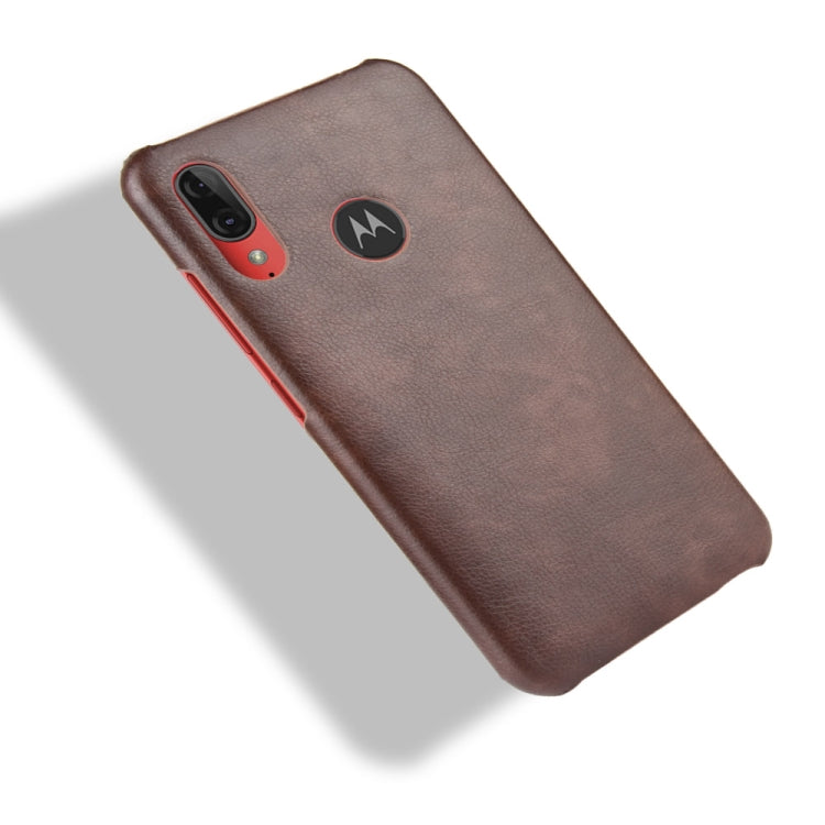 For Motorola Moto E6 Plus Shockproof Litchi Texture PC + PU Case