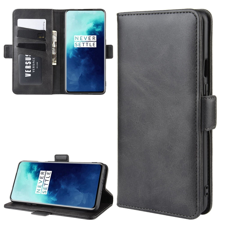 For One Plus 7T Double Buckle Crazy Horse Business Mobile Phone Holster with Card Wallet Bracket Function