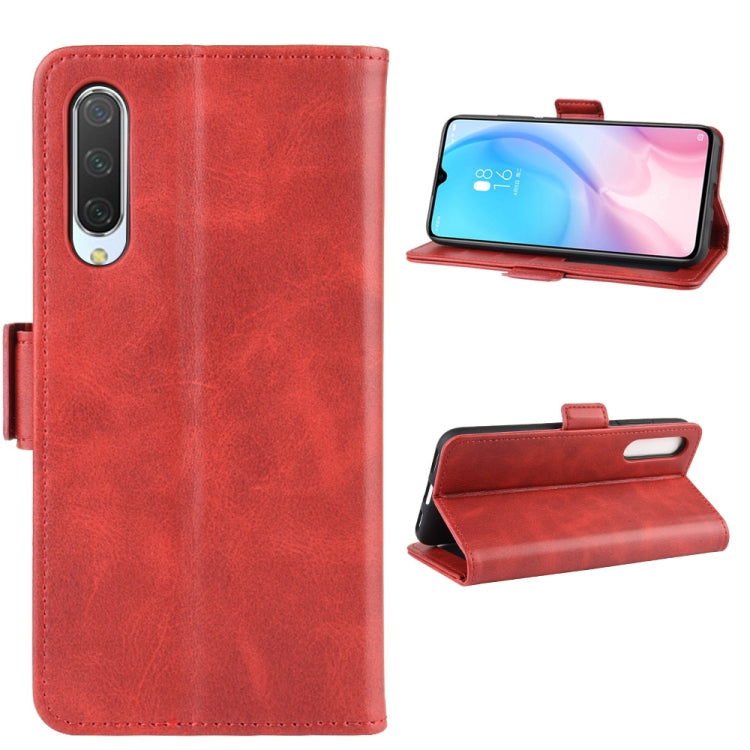For Xiaomi CC9 Double Buckle Crazy Horse Business Mobile Phone Holster with Card Wallet Bracket Function