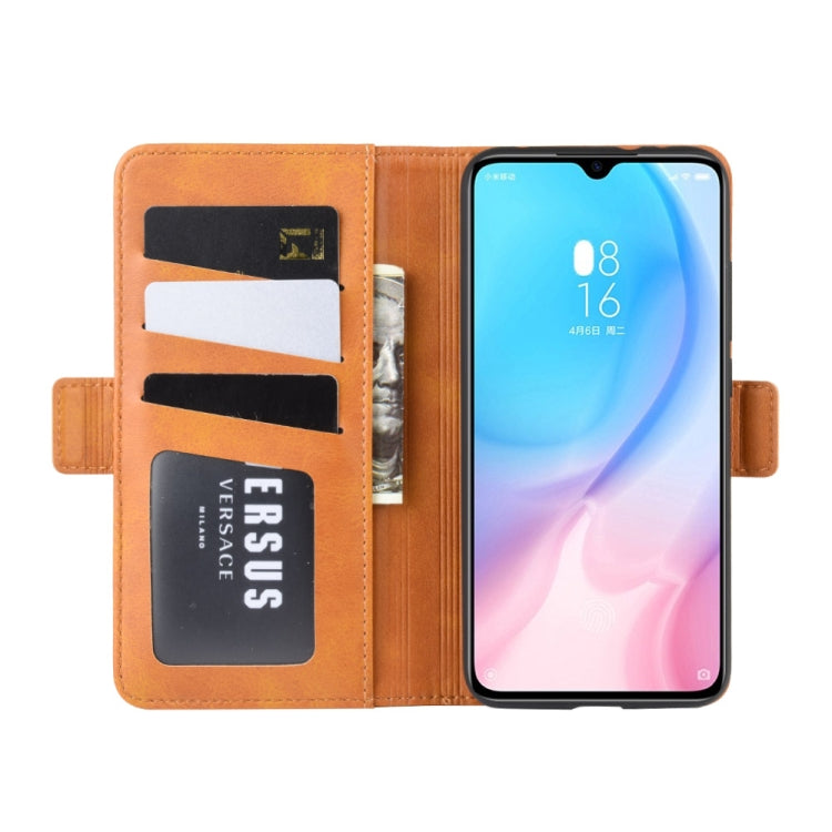 For Xiaomi CC9 Double Buckle Crazy Horse Business Mobile Phone Holster with Card Wallet Bracket Function