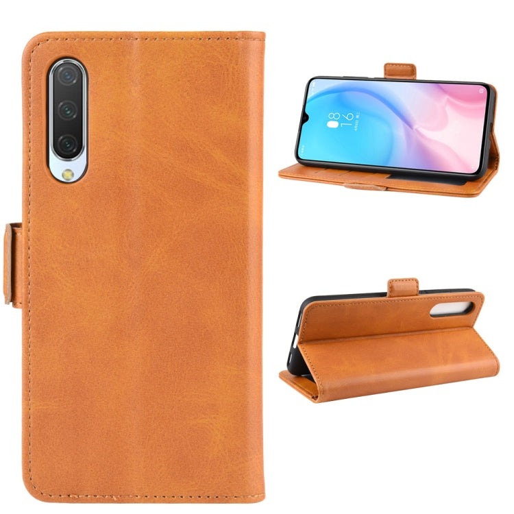 For Xiaomi CC9 Double Buckle Crazy Horse Business Mobile Phone Holster with Card Wallet Bracket Function