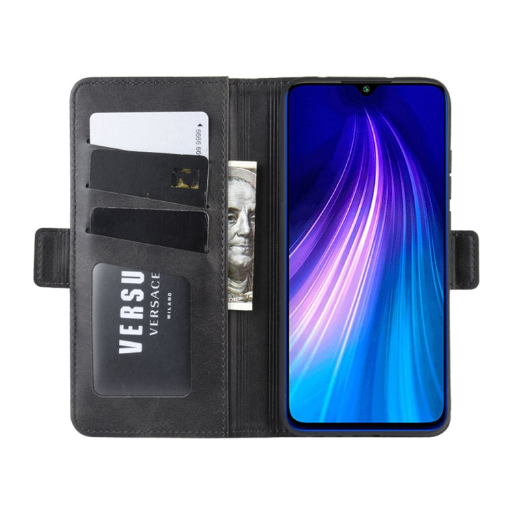 For Xiaomi Redmi Note 8 Double Buckle Crazy Horse Business Mobile Phone Holster with Card Wallet Bracket Function