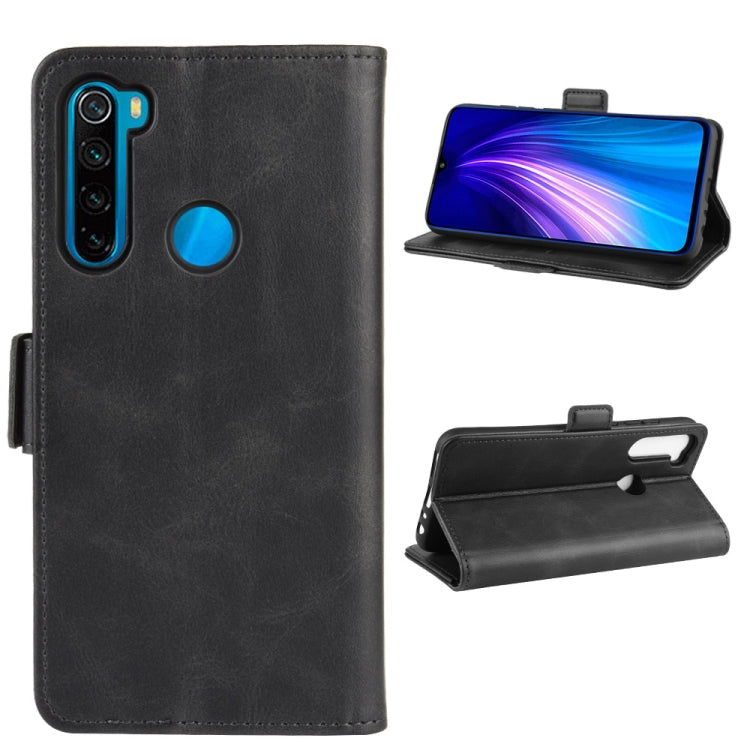 For Xiaomi Redmi Note 8 Double Buckle Crazy Horse Business Mobile Phone Holster with Card Wallet Bracket Function
