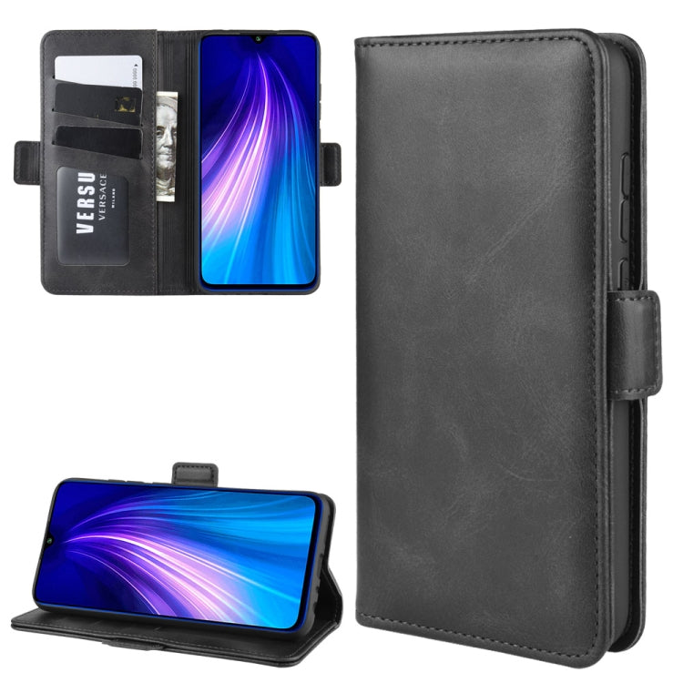 For Xiaomi Redmi Note 8 Double Buckle Crazy Horse Business Mobile Phone Holster with Card Wallet Bracket Function