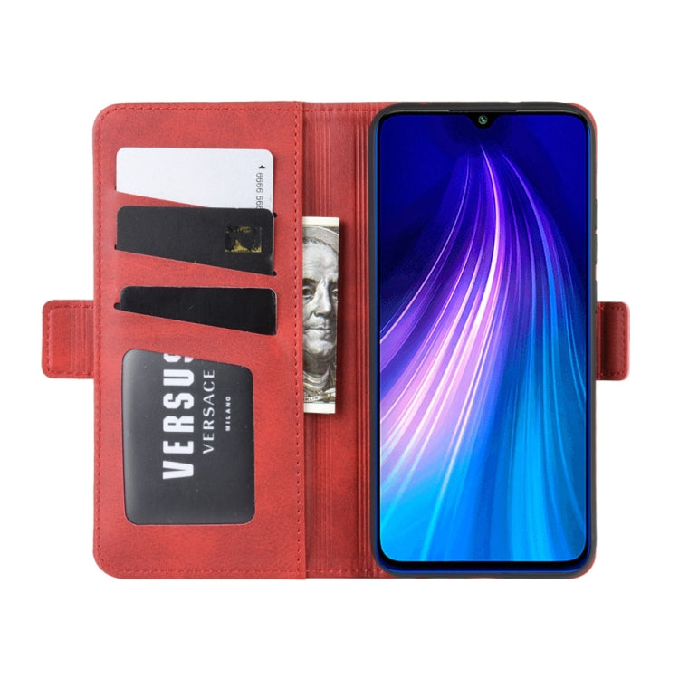 For Xiaomi Redmi Note 8 Double Buckle Crazy Horse Business Mobile Phone Holster with Card Wallet Bracket Function